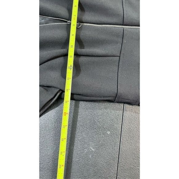 Cue Women's Mock Neck Short Sleeve Lined Zip Front A-Line Dress Black Size 8 - Picture 11 of 12